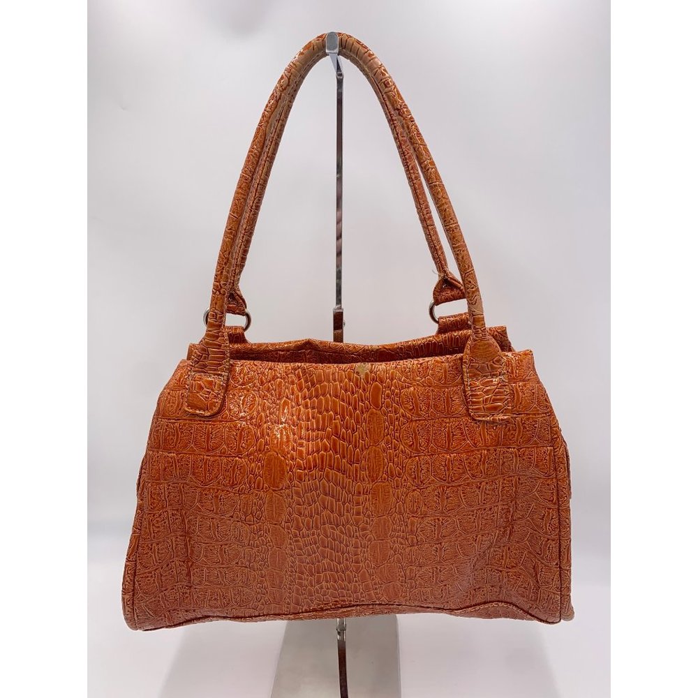 New Directions Orange Alligator Skin Handbag Purse